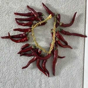5/$35 Vintage String Of Dried Chillies Kitchen Decor